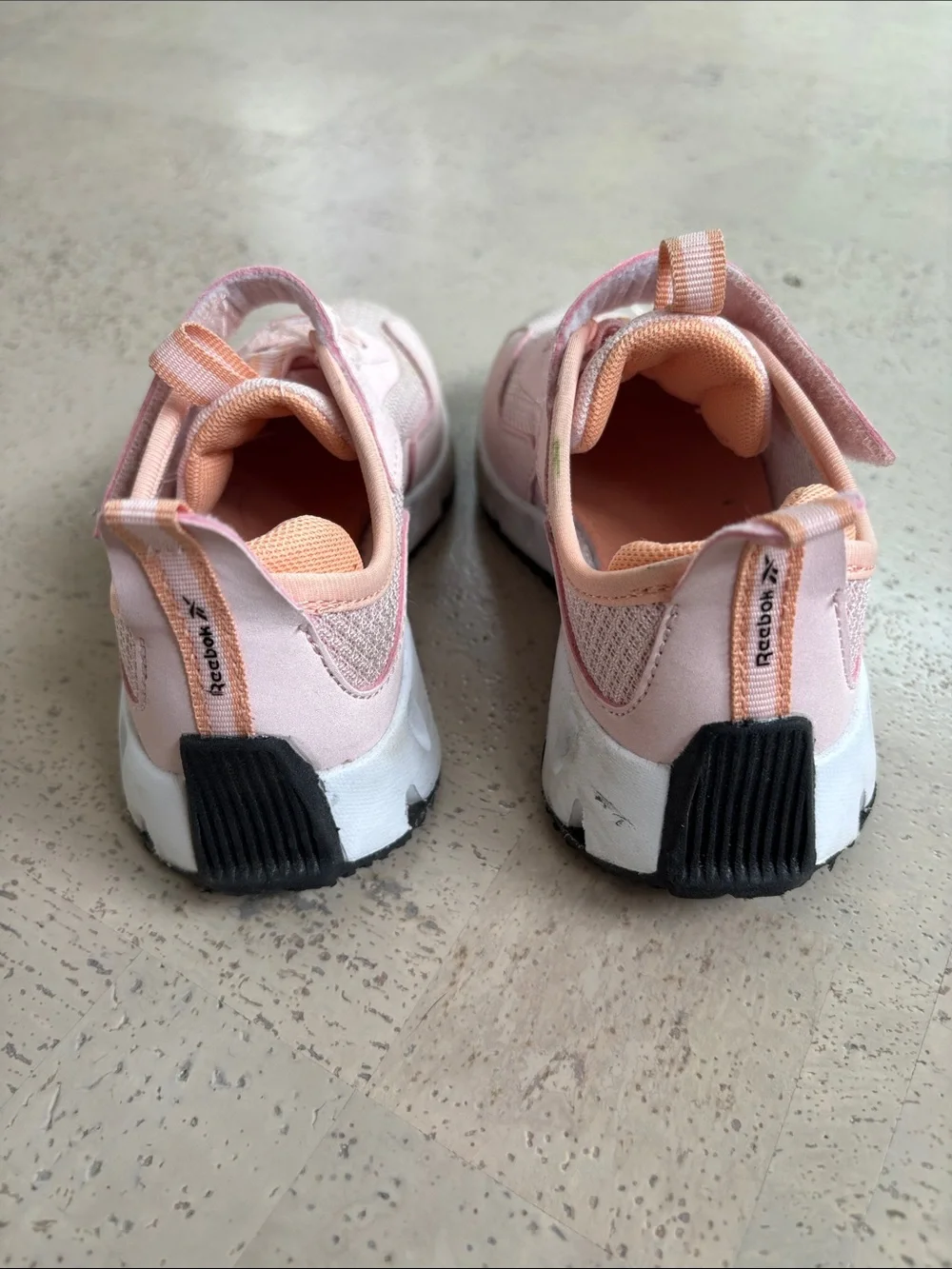Reebok Kids Light Pink and Peach Hook-and-Loop Sneaker